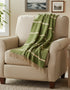 John Hanly Wool Angora Throw | Green Windowpane