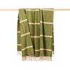John Hanly Wool Angora Throw | Green Windowpane