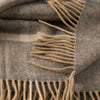 John Hanly Wool Angora Throw | Grey Silver Windowpane