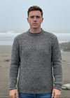 Roll Neck Merino Wool Fisherman Sweater | Grey Fleck