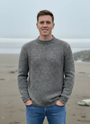 Roll Neck Merino Wool Fisherman Sweater | Grey Fleck