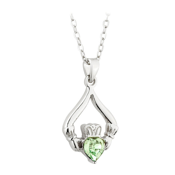 Birthstone Claddagh Necklace - 12 Months