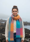 Foxford Giant Mohair Scarf | Teal Orange