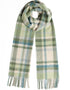 Foxford Lambswool Scarf | Turquoise & Cream Tartan