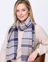 Foxford Navy Camel Extra Fine Merino Scarf