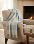 Foxford Cashmere Lambswool Noah Throw | Blue Natural Block