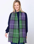 Foxford Giant Merino Scarf | Green Purple Check