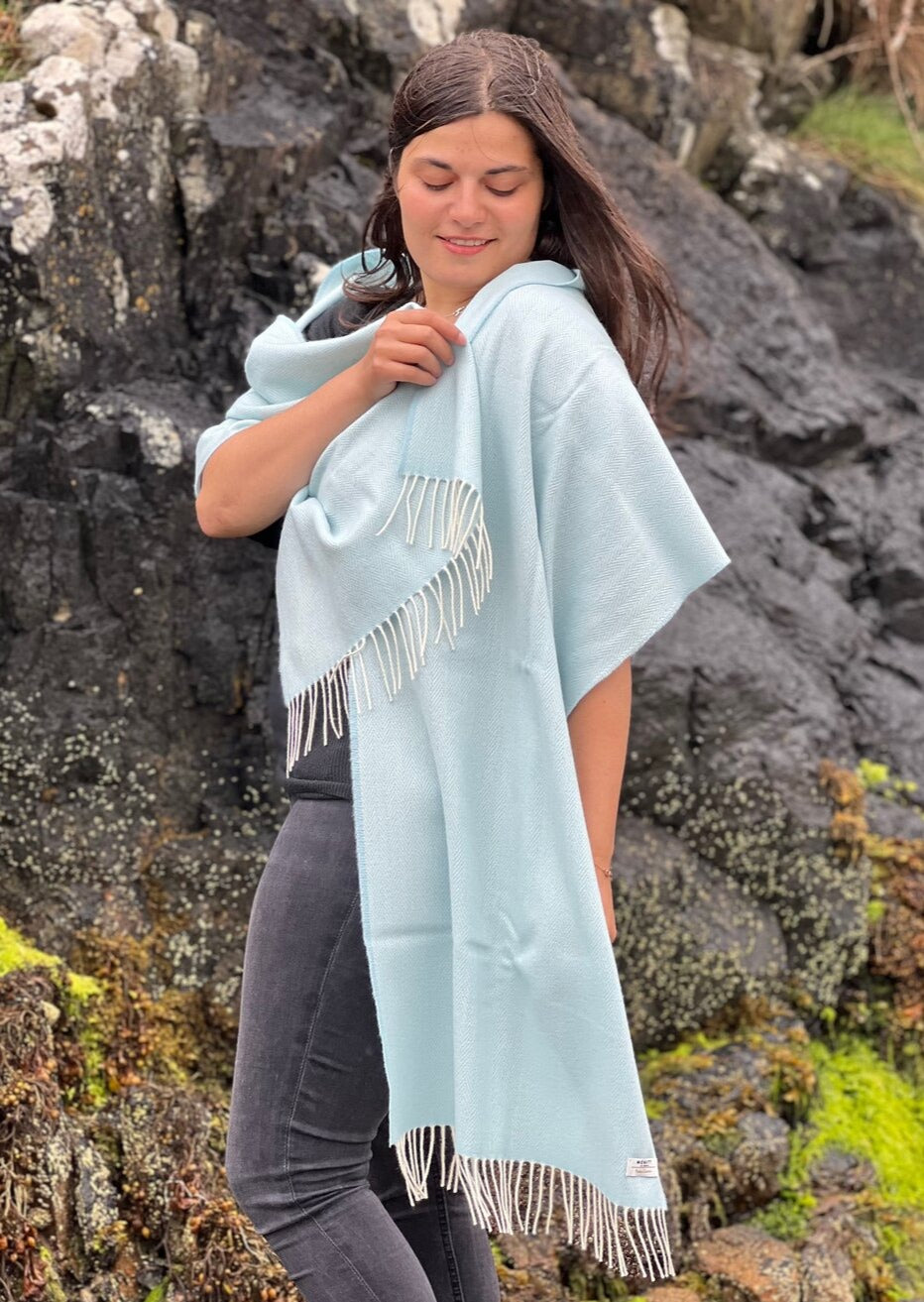 McNutt Pastel Blue Cashmere Wrap