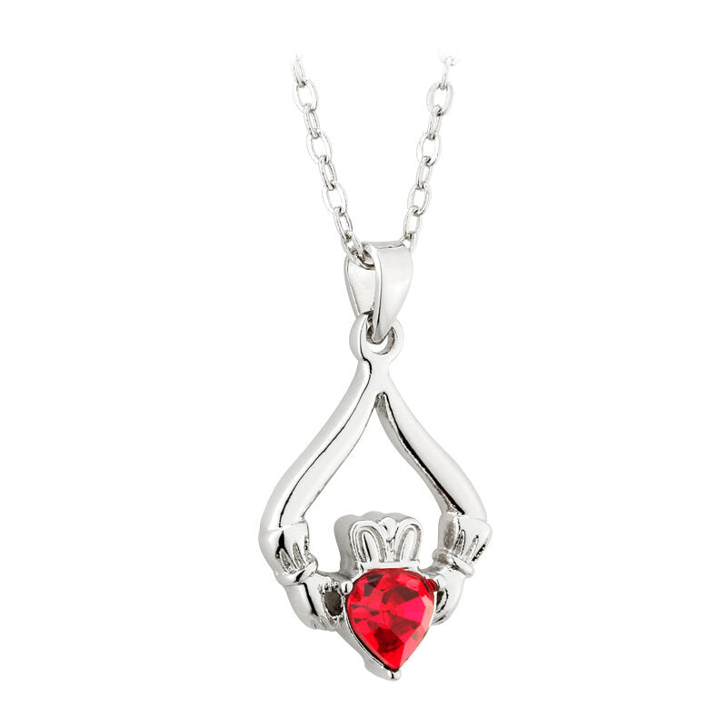Birthstone Claddagh Necklace - 12 Months