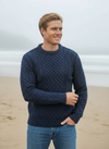 Unisex Aran Sweater | Deep Water Blue - Clearance