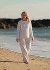 Ladies Slim-Fit Aran Sweater | Natual
