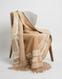 Aran 100% Wool Reversible Celtic Blanket | Natural - Clearance