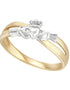 10K Gold Claddagh Crossover Ring