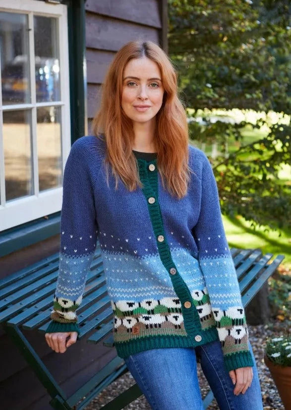 Snowy Sheep Pure Wool Cardigan