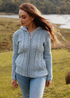 Aran Hooded Cardigan | Sky Blue