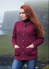 Aran Lumber Cardigan | Raspberry Marl