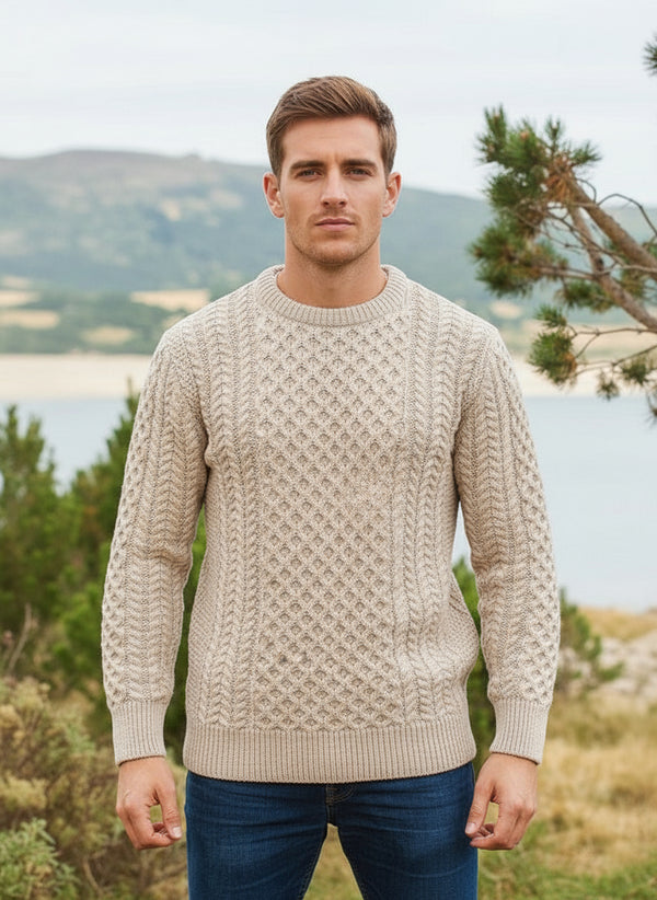 Unisex Aran Sweater | Camel