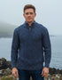 Aran Merino Wool Half Zip Sweater | Denim