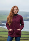 Aran Lumber Cardigan | Raspberry Marl