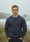 Unisex Aran Sweater | Denim Marl