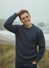 Unisex Aran Sweater | Denim Marl - Clearance
