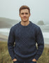 Unisex Aran Sweater | Denim Marl - Clearance
