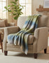 John Hanly Mohair Throw | Grey Green Blue