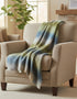 John Hanly Mohair Throw | Grey Green Blue