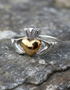 Gold Heart Claddagh Ring