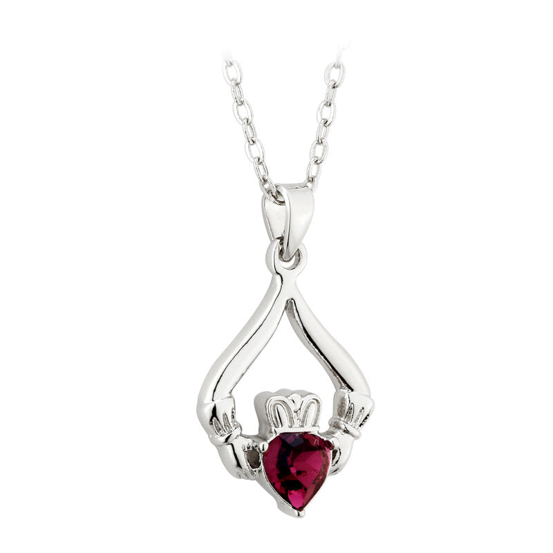 Birthstone Claddagh Necklace - 12 Months