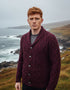 Men's Shawl Button Cardigan | Claret - Clearance