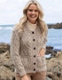Inagh Ladies Aran Cardigan | Oatmeal