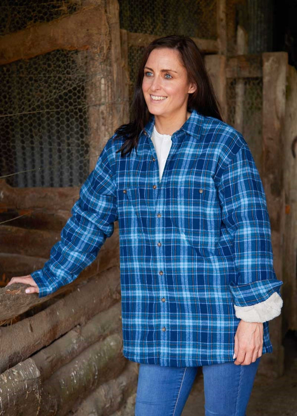Lee Valley Flannel Fleece Lined Shirt | Blue Navy Check