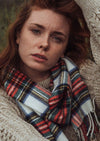 John Hanly Merino Scarf | Red Tartan
