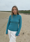 Ladies Roll Neck Fisherman Sweater | Turquoise