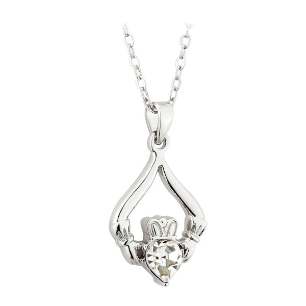 Birthstone Claddagh Necklace - 12 Months