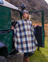 Mucros Dunloe Cape | Premium Wool Check Cape with Satin Lining