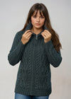 Aran Claddagh Zip Cardigan | Green