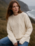 Women's Heavy Weight Aran Fisherman Sweater | Natural