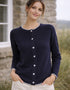 Killiney Wool Cashmere Cardigan Navy | Premium Irish Knitwear
