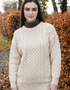 Unisex Oversized Lightweight Aran Sweater | Natural Irish Wool