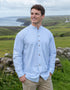 Irish Grandfather Shirt | Blue Cross Hatching