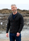 Men's Shawl Button Cardigan | Charcoal