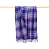 John Hanly Lambswool Throw | Purple Violet Blue Check