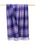 John Hanly Lambswool Throw | Purple Violet Blue Check