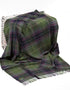 John Hanly Lambswool Throw Green Navy Purple Plaid