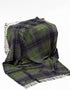 John Hanly Lambswool Throw Green Navy Purple Plaid
