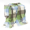 John Hanly Baby Blue Green Block Check Throw