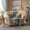 John Hanly Baby Blue Green Block Check Throw