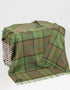 John Hanly Green Check Lambswool Throw Blanket